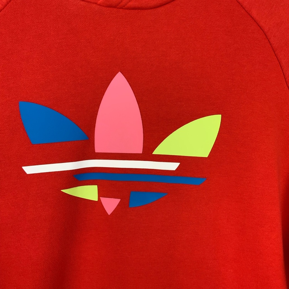 Adidas Originals Sz XL 15/16 Adicolor Boys Kids Red Hoodie Sweatshirt Trefoil - Picture 2 of 5